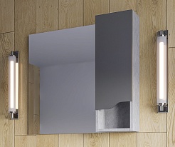 Stella Polare Мебель для ванной Абигель 100 3 двери с зеркальным шкафом темно-серая/цемент – фотография-6